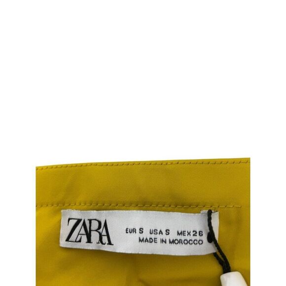 Zara Womens Maxi Dress S Yellow Strapless Draped SideZW collection 9173/488 NWT - Picture 7 of 12